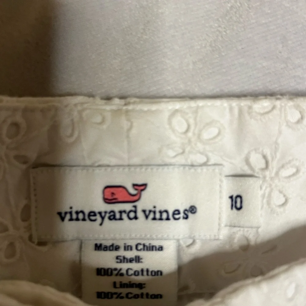 Vineyard Vines Shorts Womens 10 White Floral Eyelet Classic 4
